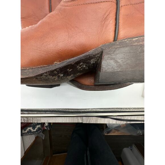 Tony Lama 6084 Brown Marble Leather Western Cowboy Boot Size 6 D Men  / Woman 8 - Picture 16 of 16